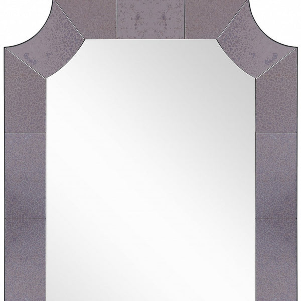 Homeroots 35" Gray Novelty Glass Framed Accent Mirror  Glass 396624