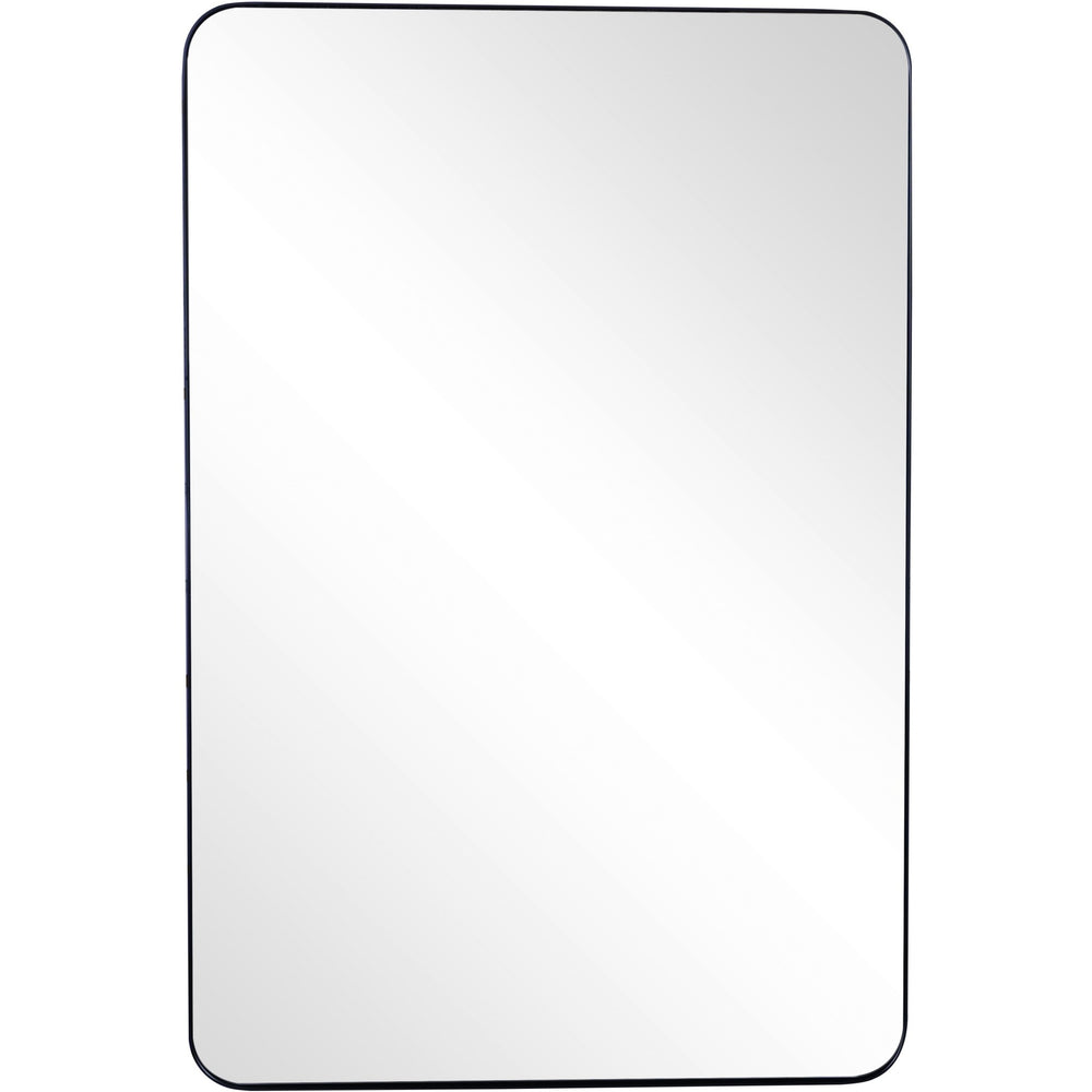 Homeroots 42" Black Metal Framed Accent Mirror  Glass 396627