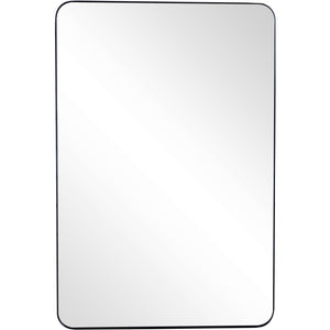 Homeroots 42" Black Metal Framed Accent Mirror  Glass 396627