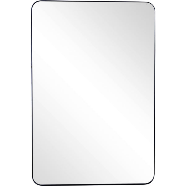 Homeroots 42" Black Metal Framed Accent Mirror  Glass 396627
