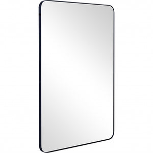 Homeroots 42" Black Metal Framed Accent Mirror  Glass 396627
