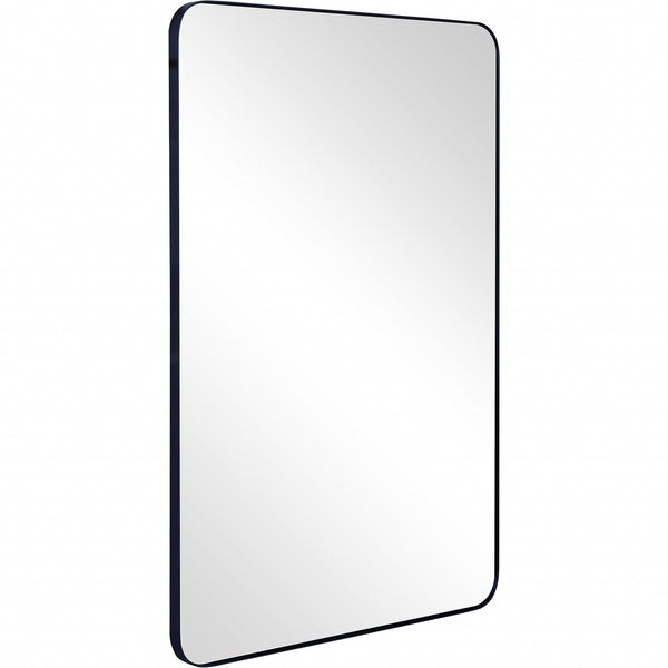 Homeroots 42" Black Metal Framed Accent Mirror  Glass 396627