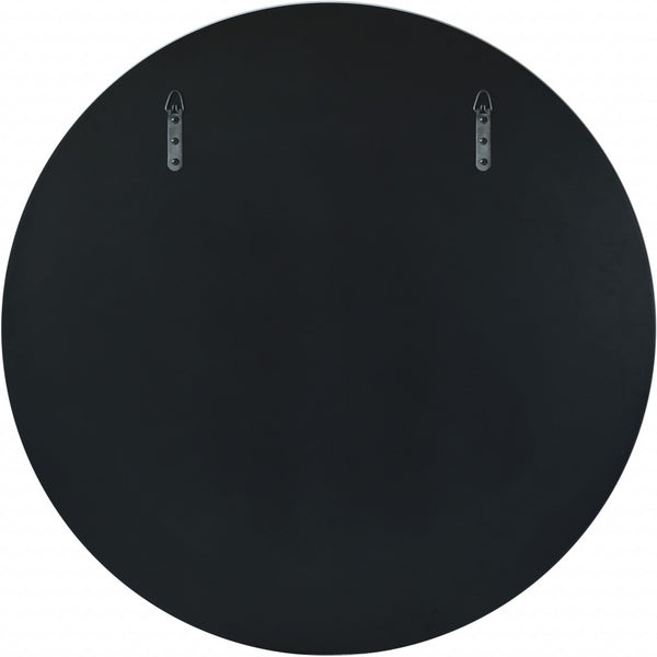 Homeroots 30" Clear Round Glass Framed Accent Mirror  Glass 396629