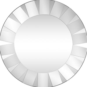 Homeroots 30" Clear Round Glass Framed Accent Mirror  Glass 396629