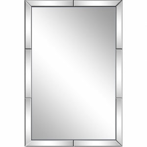 Homeroots 36" Clear Beveled Glass Panel Framed Accent Mirror - Modern Design For Stylish Home Decor & Reflection  Glass 396630