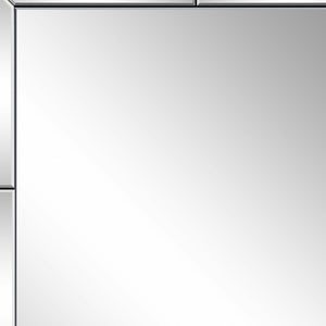Homeroots 36" Clear Beveled Glass Panel Framed Accent Mirror - Modern Design For Stylish Home Decor & Reflection  Glass 396630