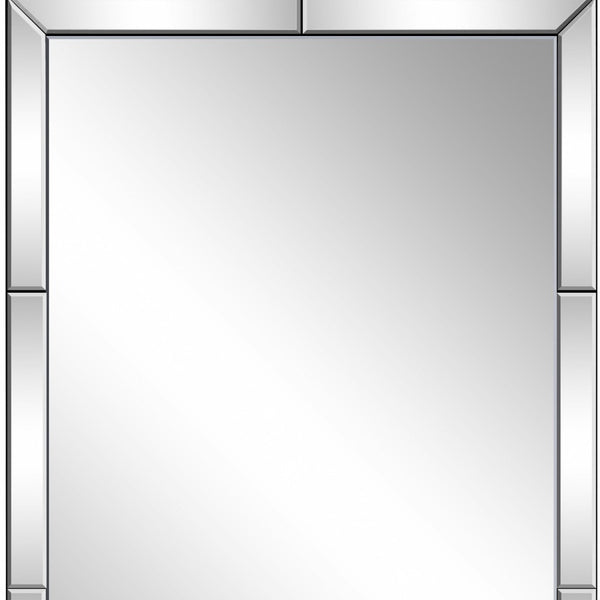Homeroots 36" Clear Beveled Glass Panel Framed Accent Mirror - Modern Design For Stylish Home Decor & Reflection  Glass 396630