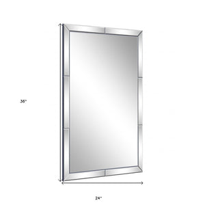 Homeroots 36" Clear Beveled Glass Panel Framed Accent Mirror - Modern Design For Stylish Home Decor & Reflection  Glass 396630