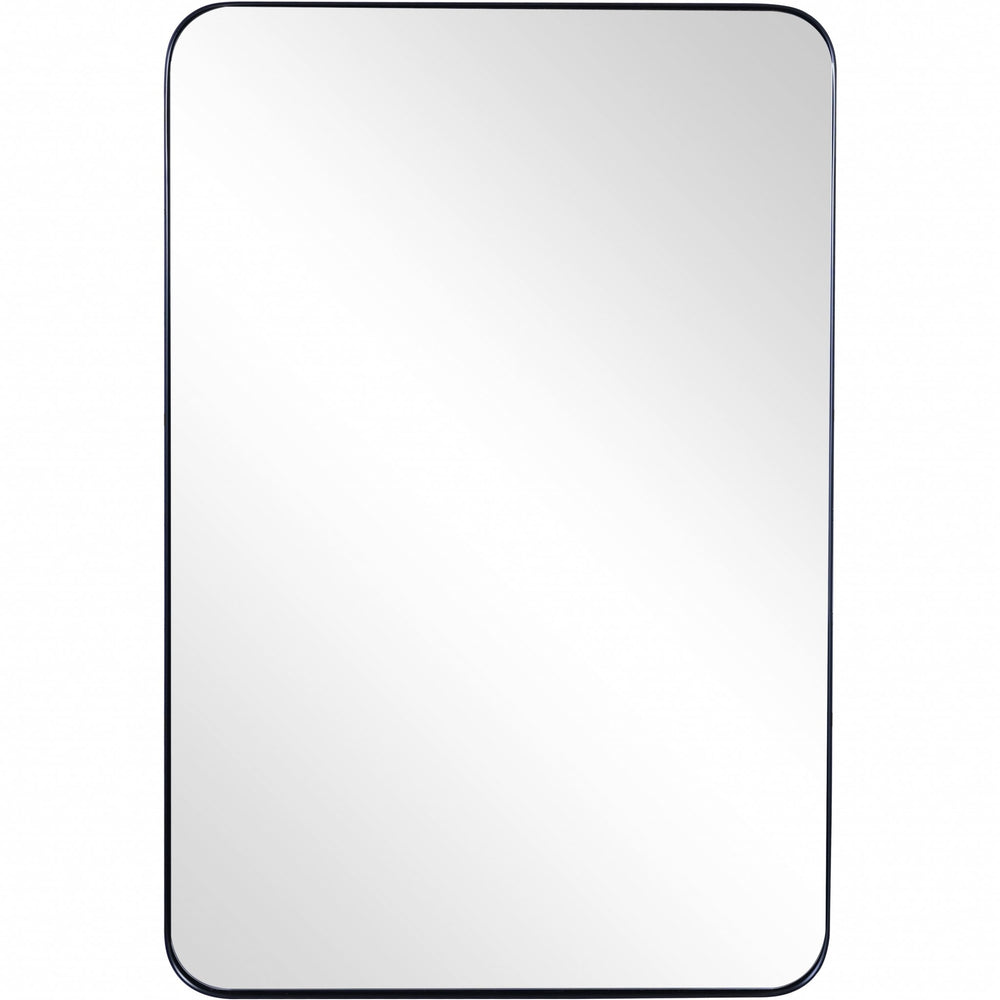 Homeroots Black Rectangle Accent Metal Mirror  Glass 396631