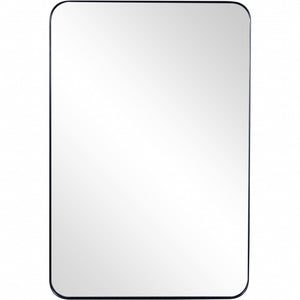 Homeroots Black Rectangle Accent Metal Mirror  Glass 396631
