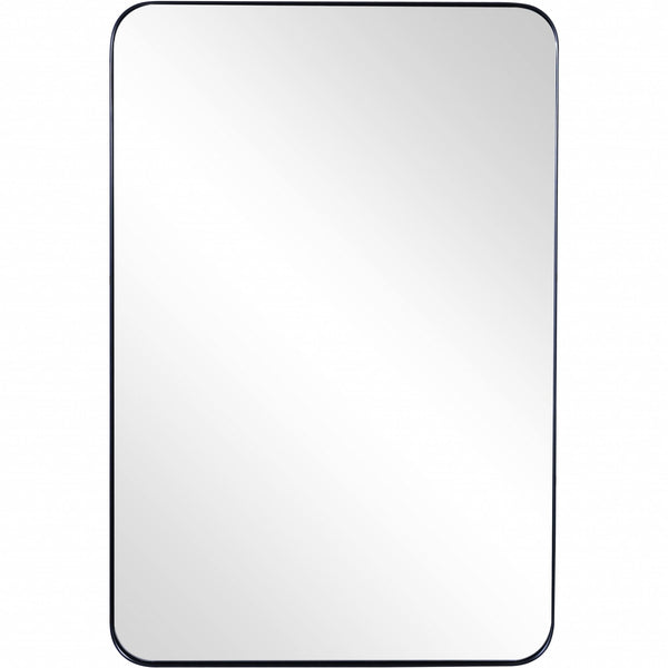 Homeroots Black Rectangle Accent Metal Mirror  Glass 396631