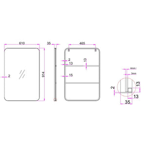 Homeroots Black Rectangle Accent Metal Mirror  Glass 396631