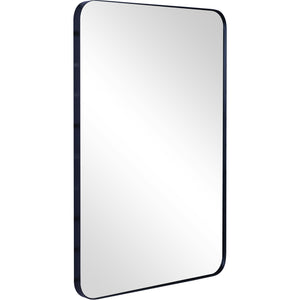 Homeroots Black Rectangle Accent Metal Mirror  Glass 396631