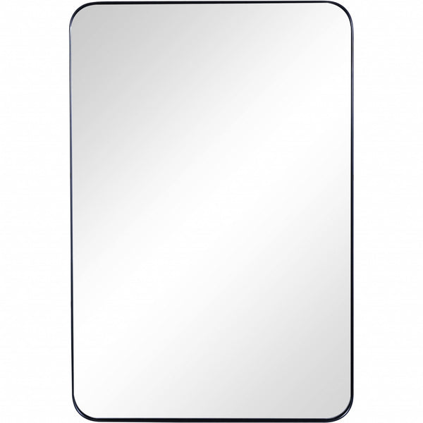 Homeroots Black Rectangle Accent Metal Mirror  Glass 396631