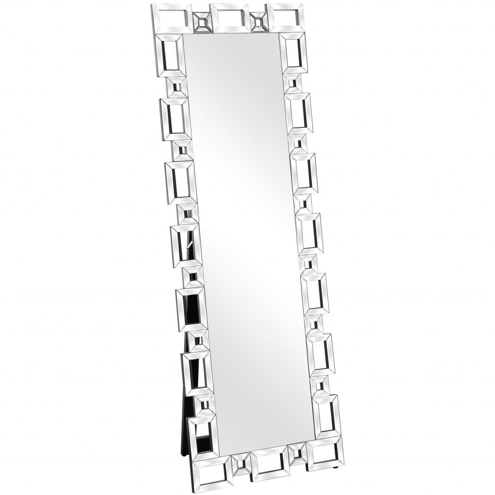 Homeroots Silver Linked Full Length Mirror  Glass 396632