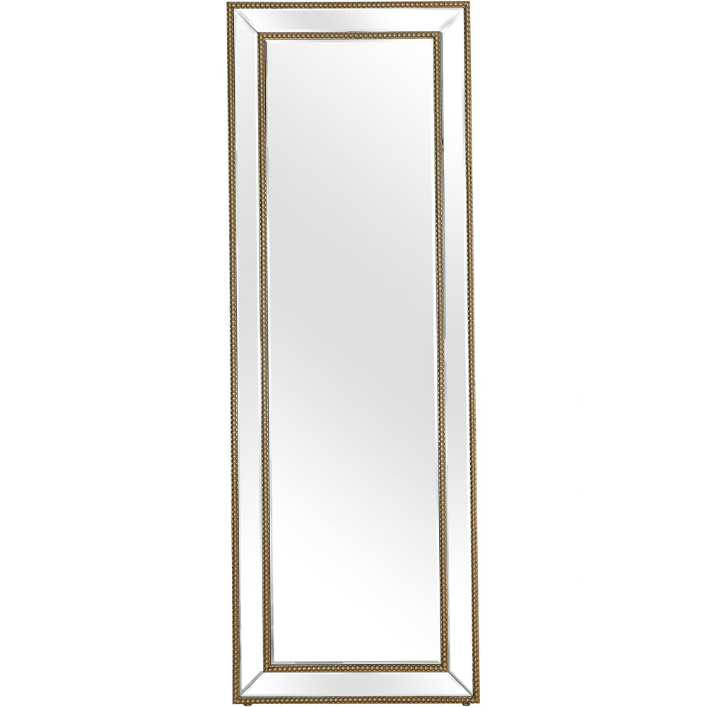 Homeroots Gold Beaded Full Length Mirror  Glass 396634