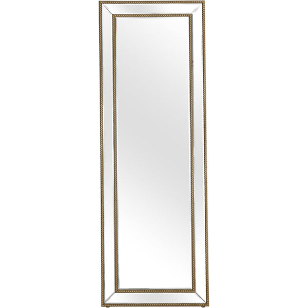 Homeroots Gold Beaded Full Length Mirror  Glass 396634