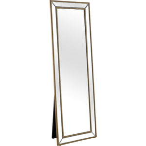 Homeroots Gold Beaded Full Length Mirror  Glass 396634
