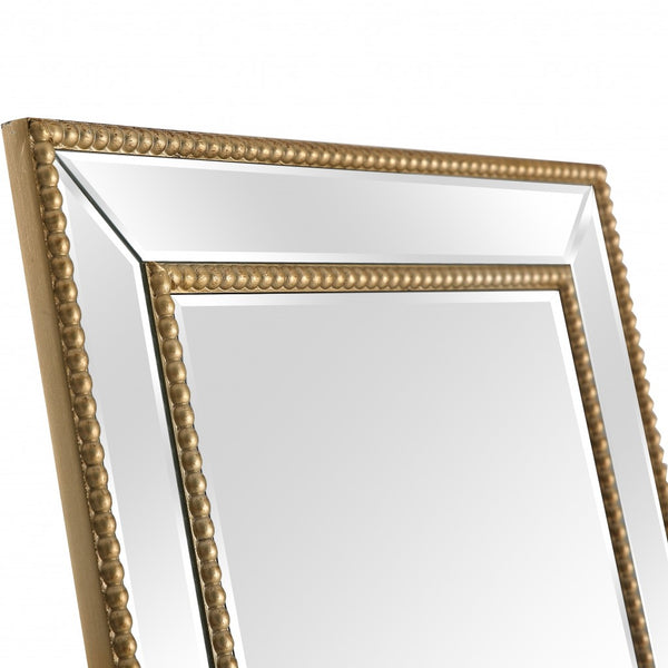 Homeroots Gold Beaded Full Length Mirror  Glass 396634