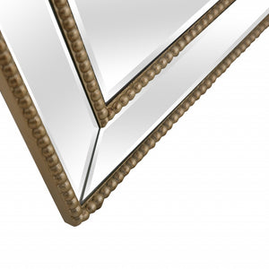 Homeroots Gold Beaded Full Length Mirror  Glass 396634