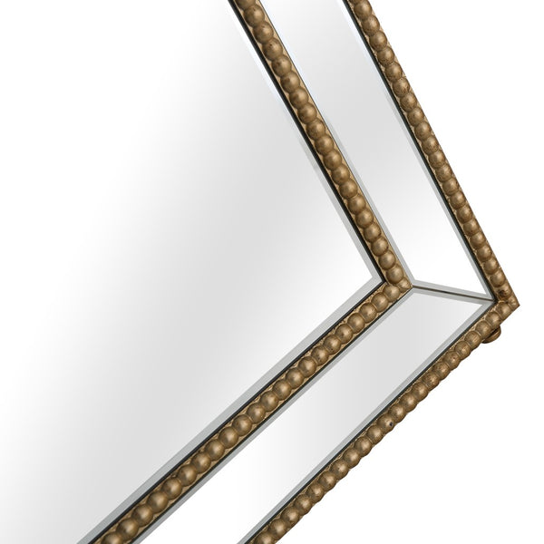 Homeroots Gold Beaded Full Length Mirror  Glass 396634