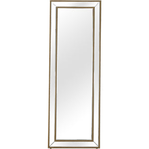 Homeroots Gold Beaded Full Length Mirror  Glass 396634
