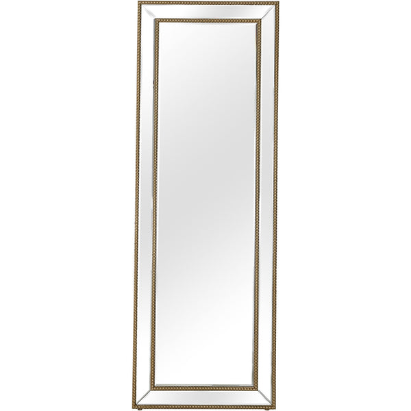 Homeroots Gold Beaded Full Length Mirror  Glass 396634