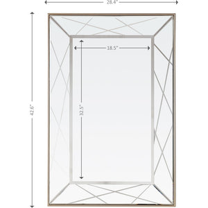 Homeroots 43" Champagne Metal Framed Accent Mirror  Glass 396640