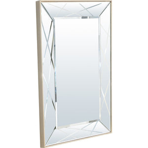 Homeroots 43" Champagne Metal Framed Accent Mirror  Glass 396640