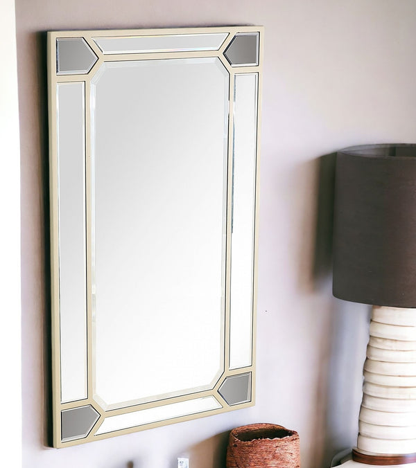Homeroots 43" Silver Metal Framed Accent Mirror  Glass 396641