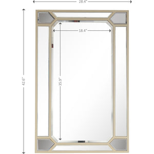 Homeroots 43" Silver Metal Framed Accent Mirror  Glass 396641