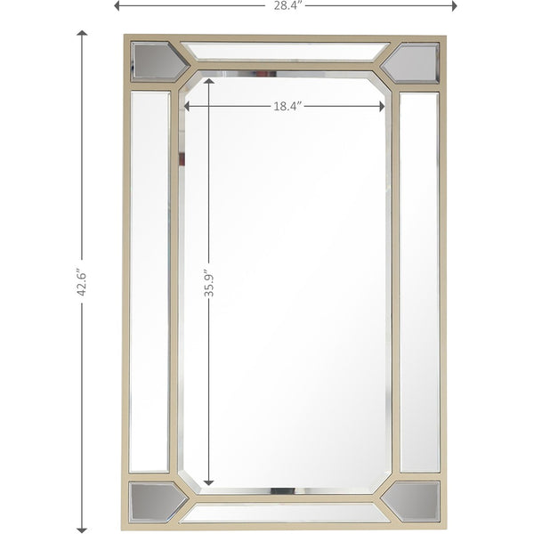 Homeroots 43" Silver Metal Framed Accent Mirror  Glass 396641