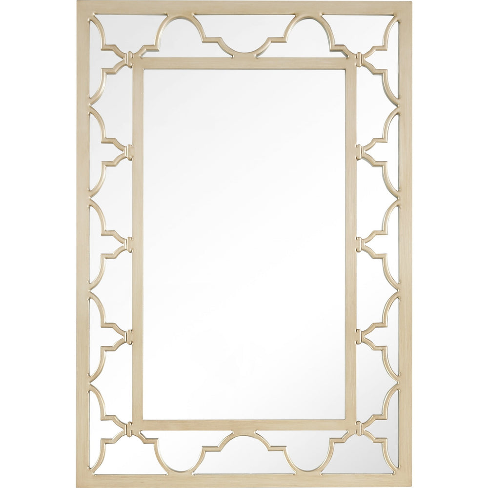 Homeroots 44" Champagne Metal Framed Accent Mirror  Glass 396642