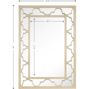 Homeroots 44" Champagne Metal Framed Accent Mirror  Glass 396642