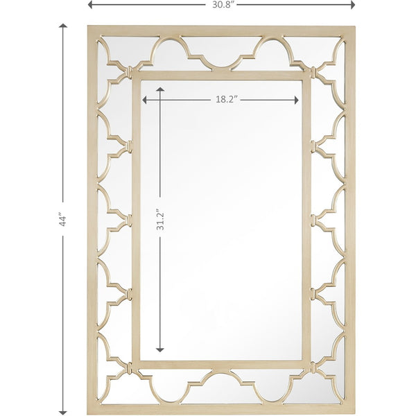 Homeroots 44" Champagne Metal Framed Accent Mirror  Glass 396642