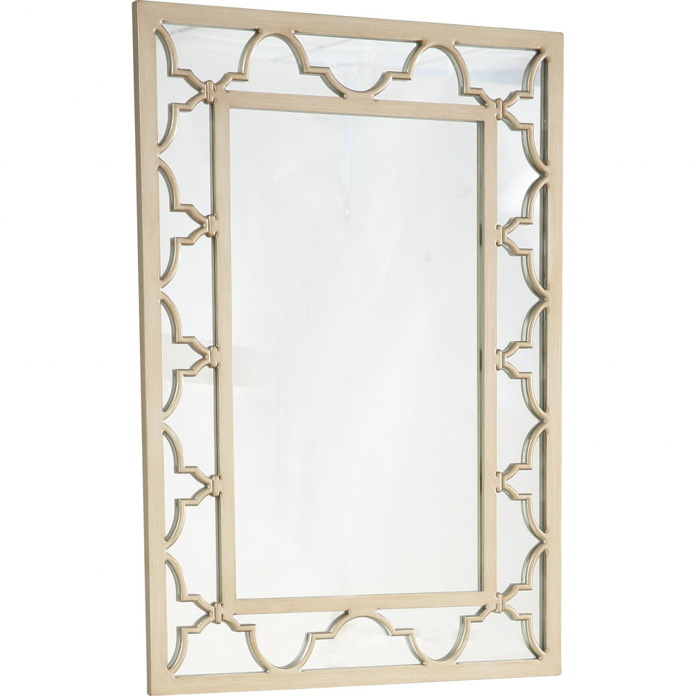 Homeroots 44" Champagne Metal Framed Accent Mirror  Glass 396642