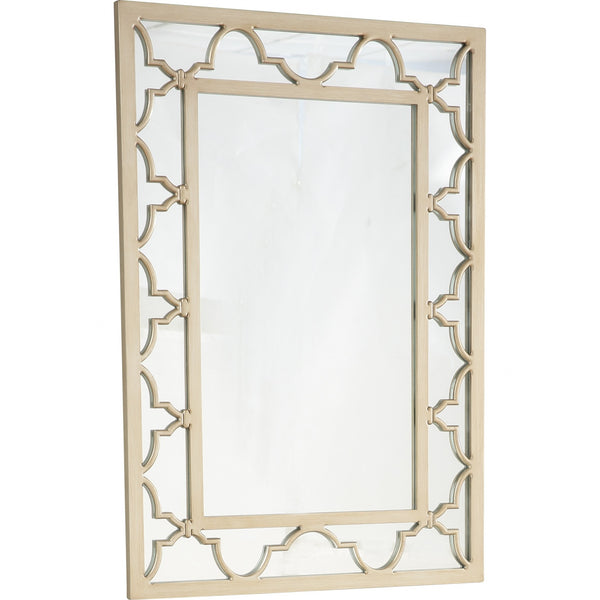Homeroots 44" Champagne Metal Framed Accent Mirror  Glass 396642