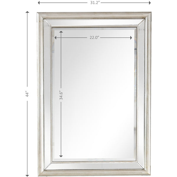 Homeroots 44" Silver Framed Accent Mirror  Glass 396643