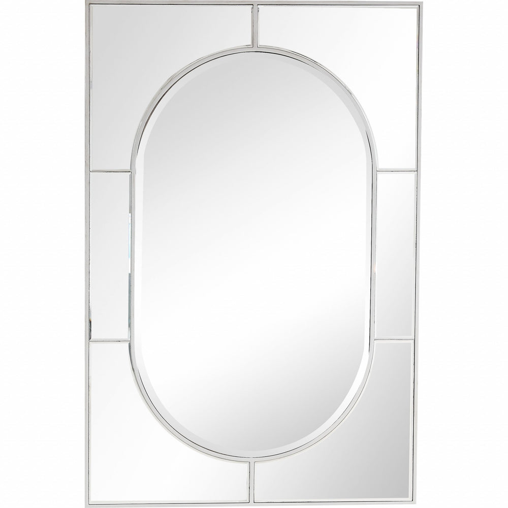 Homeroots 48" Silver Metal Framed Accent Mirror  Glass 396644