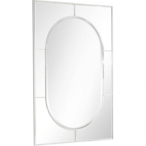 Homeroots 48" Silver Metal Framed Accent Mirror  Glass 396644