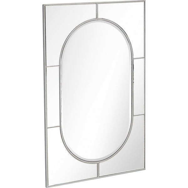 Homeroots 48" Silver Metal Framed Accent Mirror  Glass 396644