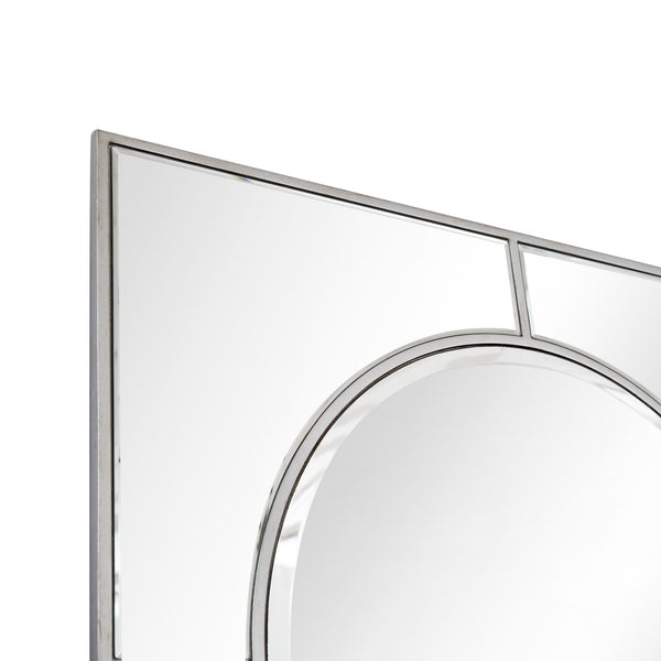 Homeroots 48" Silver Metal Framed Accent Mirror  Glass 396644