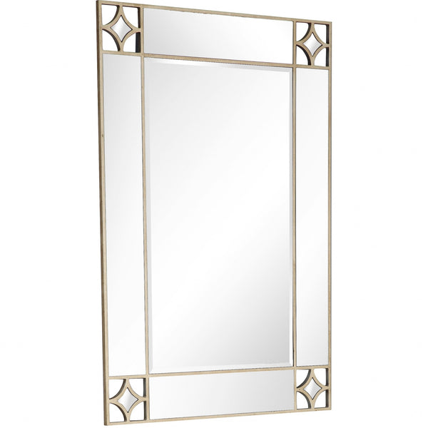 Homeroots 46" Champagne Framed Accent Mirror  Glass 396645