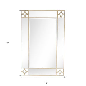Homeroots 46" Champagne Framed Accent Mirror  Glass 396645