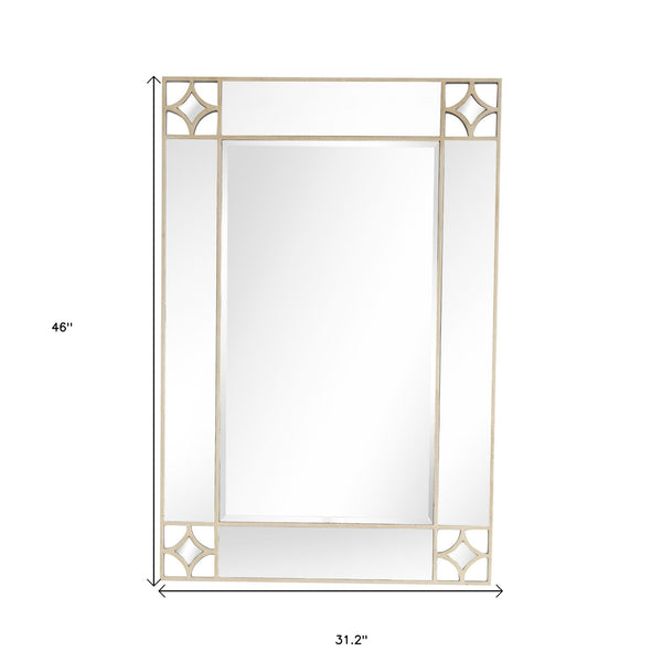 Homeroots 46" Champagne Framed Accent Mirror  Glass 396645