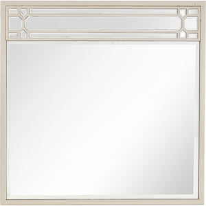 Homeroots 36" Champagne Square Metal Framed Accent Mirror  Glass 396646