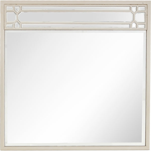 Homeroots 36" Champagne Square Metal Framed Accent Mirror  Glass 396646