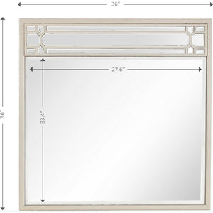 Homeroots 36" Champagne Square Metal Framed Accent Mirror  Glass 396646