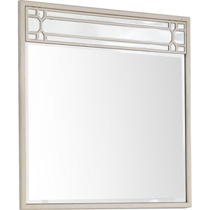Homeroots 36" Champagne Square Metal Framed Accent Mirror  Glass 396646
