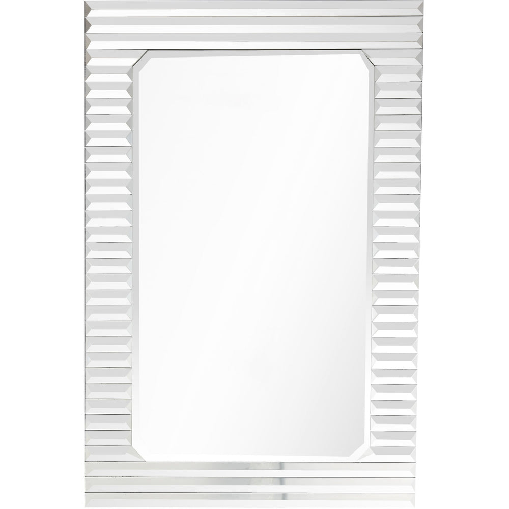 Homeroots Antiqued Silver Finish Wall Mirror  Glass 396647